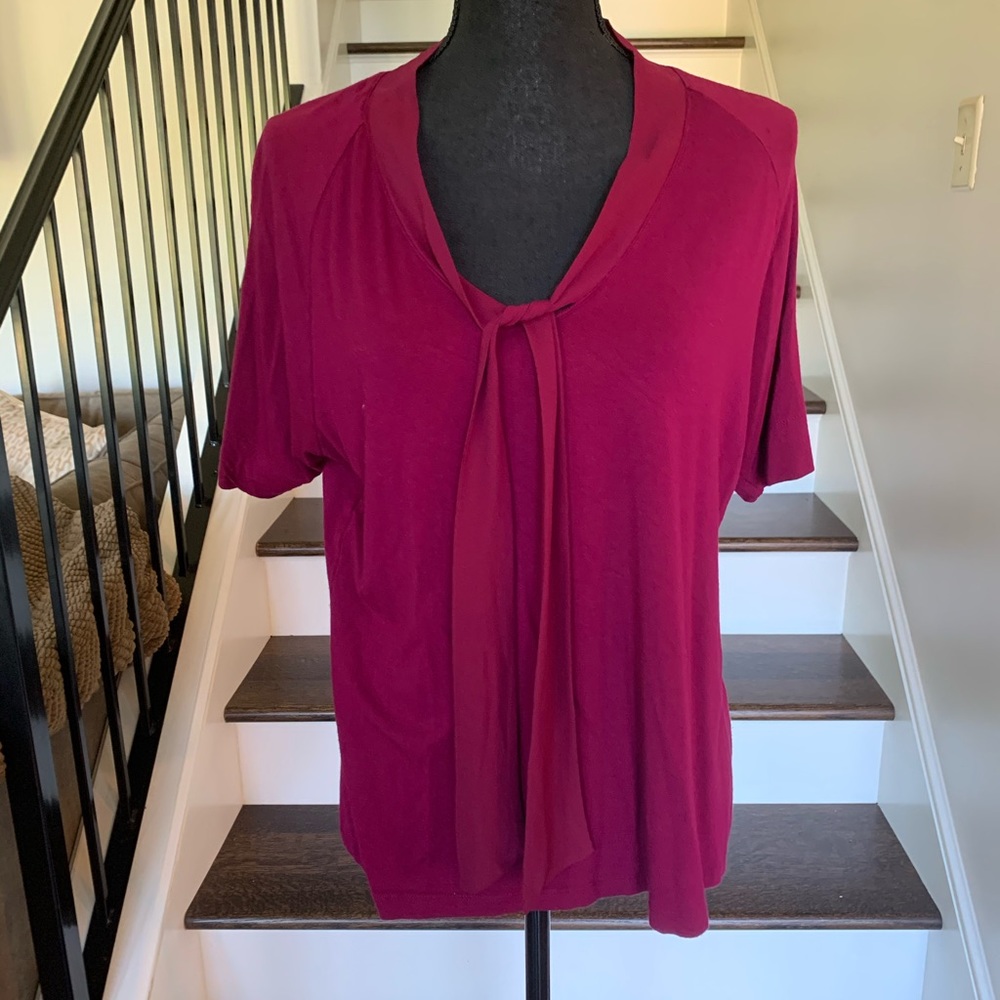 Talbots Petite Merlot Tie Top